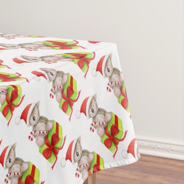 Koala Süßwarengeschenk Aquarell Weihnachtskunst Tischdecke (Beispiel)