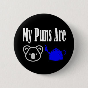 Koala Tea Puns Funny Button