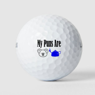 Koala Tea Puns Vater Joke Pun Golfball