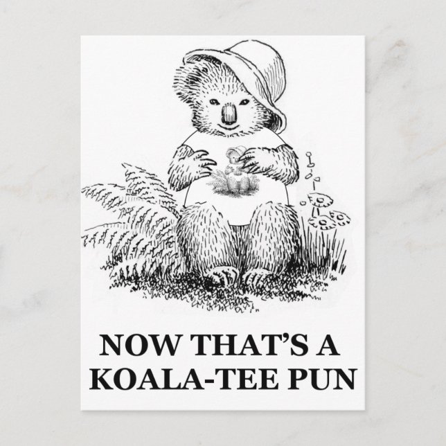 Koala-tee Pun Postkarte (Vorderseite)