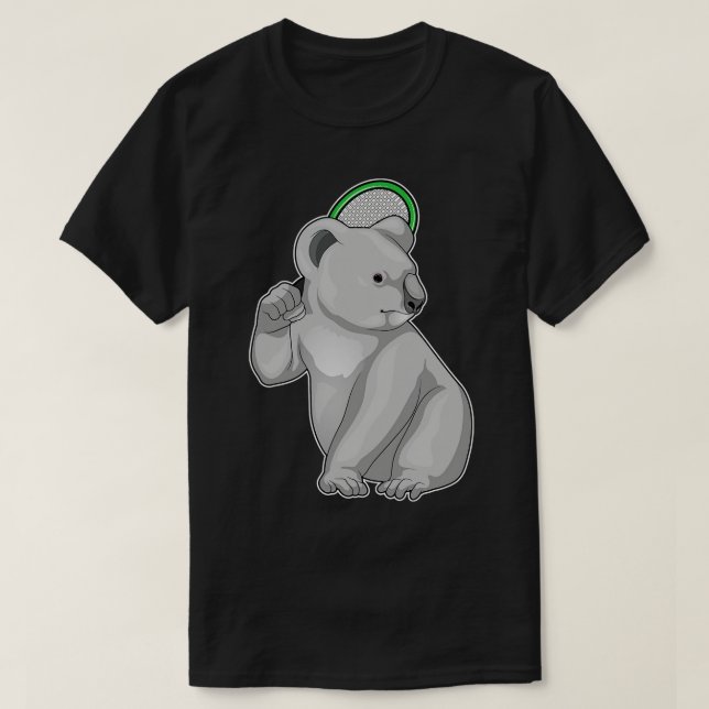 Koala Tennis Tennisschläger T-Shirt (Design vorne)