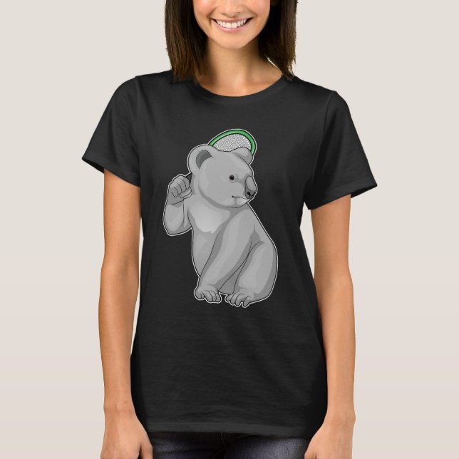 Koala Tennis Tennisschläger T-Shirt (Vorderseite)