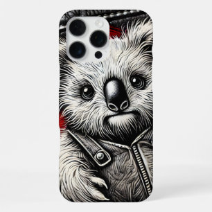 Koala trägt eine Lederweste auf der Jackettfläche iPhone 16 Pro Max Hülle