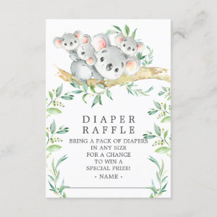 Koala Triplets Baby Duschkabine Windelwanne Ticket Begleitkarte