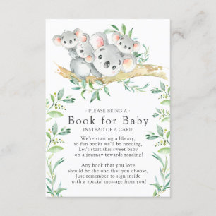 Koala Triplets Baby Showbook for Baby Card Begleitkarte