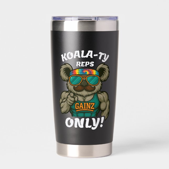 Koala-ty Reps Only – Funny Koala Gym Workout Thermobecher (Vorderseite)