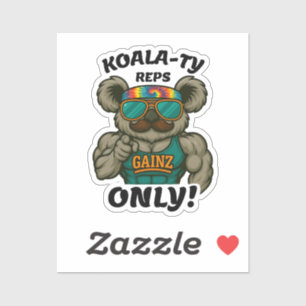 Koala-Typ-Reps Only – Lustiges Koala-Gym-Workout Aufkleber
