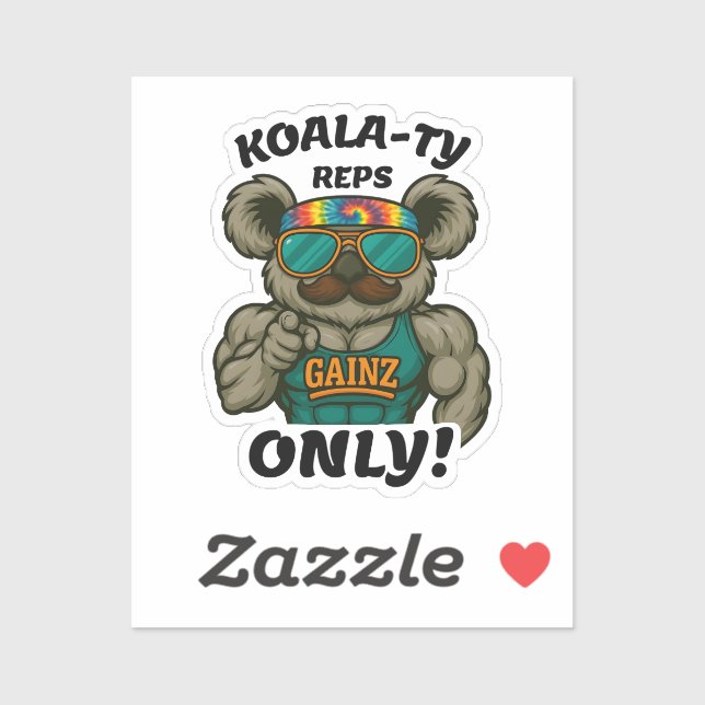Koala-Typ-Reps Only – Lustiges Koala-Gym-Workout Aufkleber (Blatt)