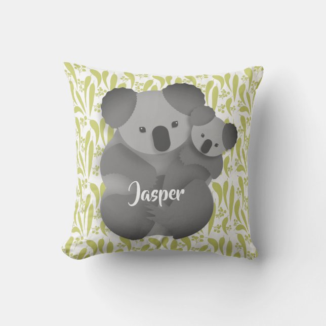 Koala und Baby Joey Kissen (Vorderseite)