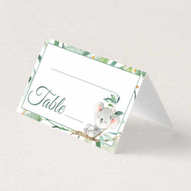 Koala und Blätter Kinderdusche Geburtstagsfeier Ti (Vorderseite)