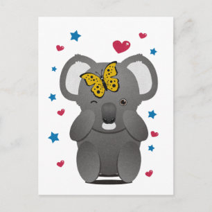 Koala und Butterfly Postkarte