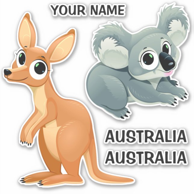 Koala- und Kangaroo-Aufkleber für den benutzerdefi Aufkleber (Vorderseite)