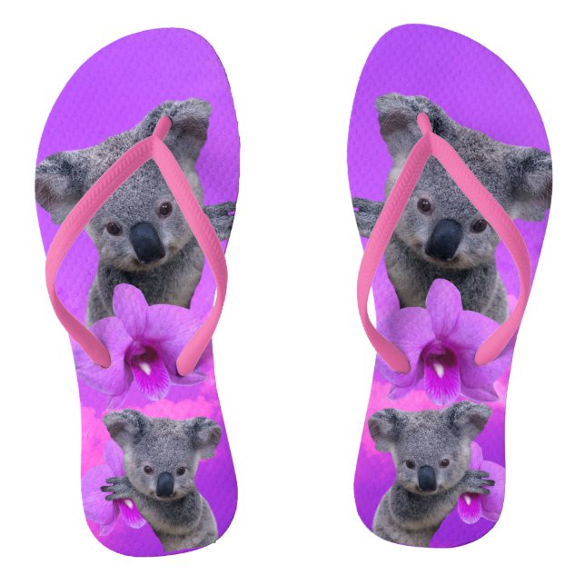Koala und Orchideen Flip Flops (Fußbett)