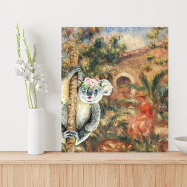 Koala und Renoir's Farmhouse Leinwanddruck