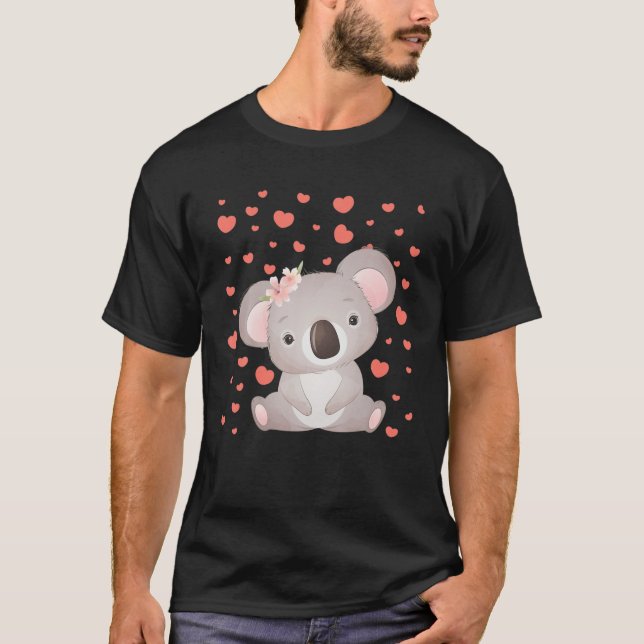 Koala Valentine's Day Red Heart's For Koala Lover T-Shirt (Vorderseite)