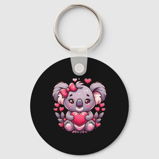 Koala Valentinsherzen Bär  Schlüsselanhänger (Vorderseite)