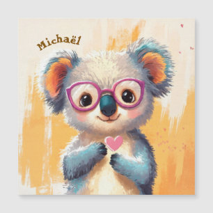 Koala Valentinstag Herz Abzeichen Kinder Schule Magnetkarte