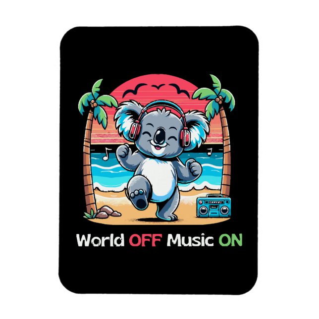 Koala vibbt am Strand Magnet (Vertikal)