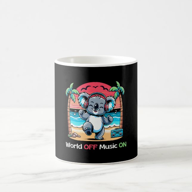 Koala Vibing am Strand Kaffeetasse (Mittel)