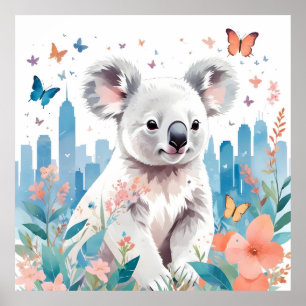 Koala Vintage Natur- und Naturwälder Kunst Poster
