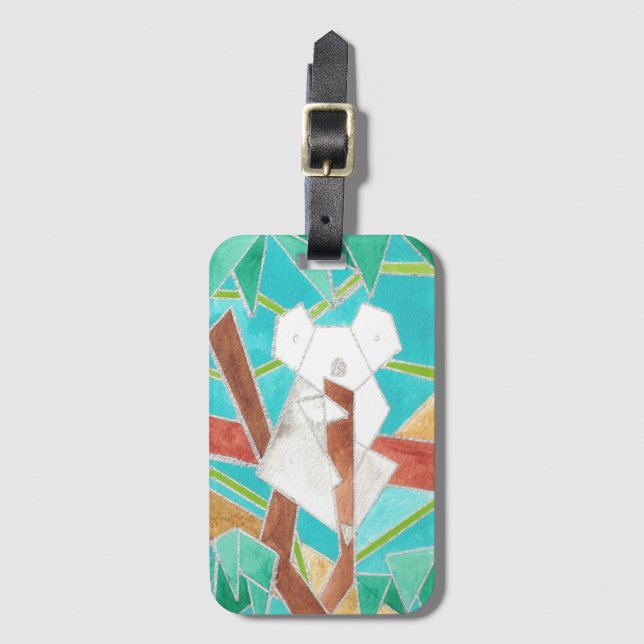 Koala Watercolor Art Gepäckanhänger (Vorderseite Vertikal)