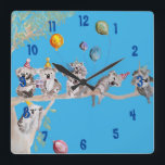 Koala Watercolor Kunstvoll wandern im Valle Verzas Quadratische Wanduhr<br><div class="desc">Koala Watercolor Art Blue Kinder Kinderzimmer Clock. Entworfen aus meiner ursprünglichen Aquarellkunst.</div>