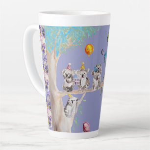 Koala Watercolor Lila Geburtstagsfeier Latte Mug Milchtasse