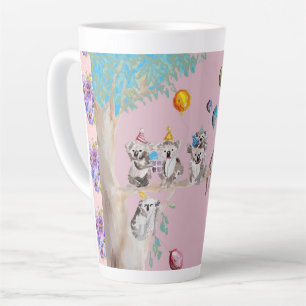 Koala Watercolor Pink Geburtstagsparty Latte Tasse