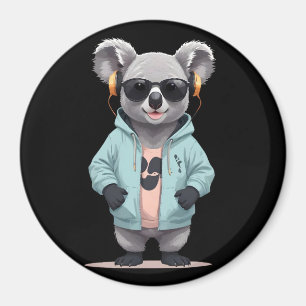Koala Wearing Hoodie Funny Cooles Tierzeichen Magnet