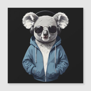 Koala Wearing Hoodie Funny Cooles Tierzeichen Magnetkarte