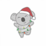 Koala Weiha Winter Animals Koalas Aufkleber<br><div class="desc">Der Koala zu Weihnachten mit Feenlicht. Hübsche Tiere mit Geschenken und Schnee für den Urlaub. Ein süßes Weihnachtsgrüßen. Koalas sind niedliche Tiere und perfekt zu Weihnachten.</div>
