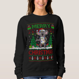 Koala Weihnachtsbaum Lichter Hässlicher Weihnach Sweatshirt