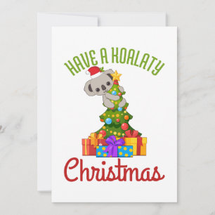 Koala-Weihnachtsbaum Süßer Feiertags-Wortwitz Feiertagskarte