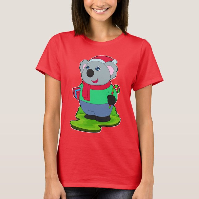 Koala Weihnachtskandy T-Shirt (Vorderseite)