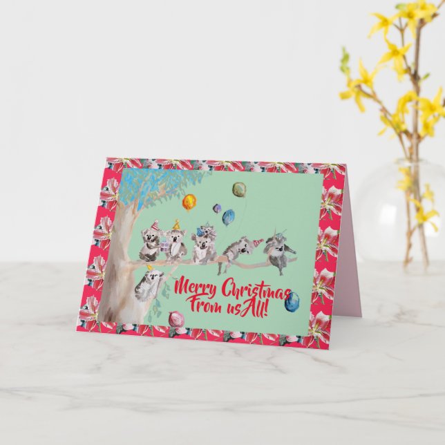 Koala Weihnachtskarte Funny Merry von uns Alle Kar Karte (Gelbe Blume)