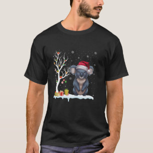 Koala Weihnachtsmannmütze Festlicher Baum Weihnach T-Shirt