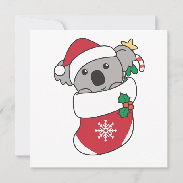 Koala Weihnachtsschnee Wintertiere Koalas Feiertagskarte (Vorderseite)