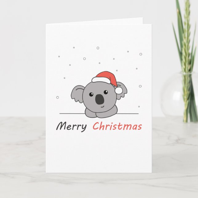 Koala Weihnachtsschnee Wintertiere Koalas Karte (Vorderseite)