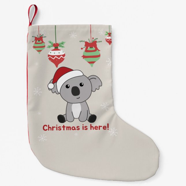 Koala Weihnachtsschnee Wintertiere Koalas Small C Kleiner Weihnachtsstrumpf (Vorderseite)