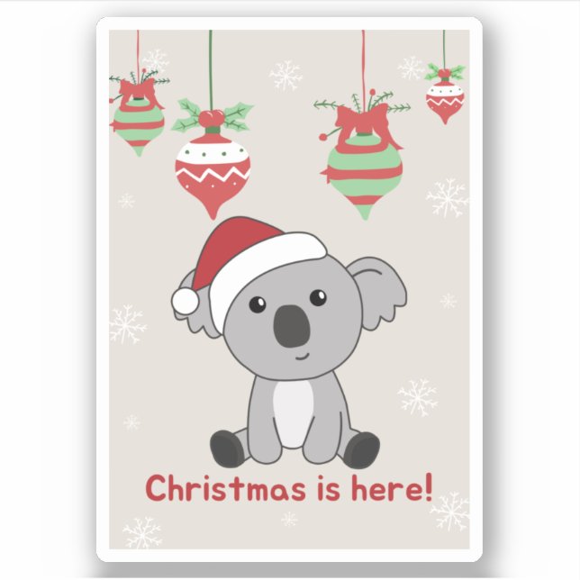 Koala Weihnachtsschnee Wintertiere Koalas Sticker (Vorderseite)