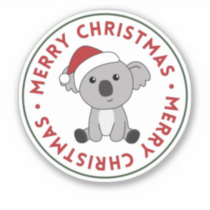 Koala Weihnachtsschnee Wintertiere Koalas Sticker