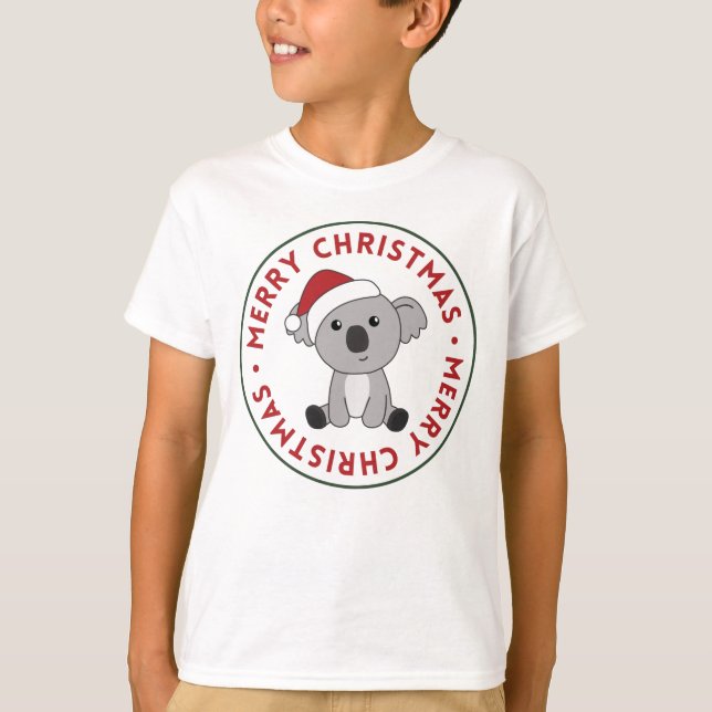 Koala Weihnachtsschnee Wintertiere Koalas T-Shirt (Vorderseite)