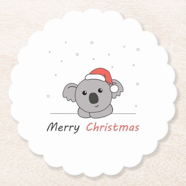Koala Weihnachtsschnee Wintertiere Koalas Untersetzer (Vorderseite)