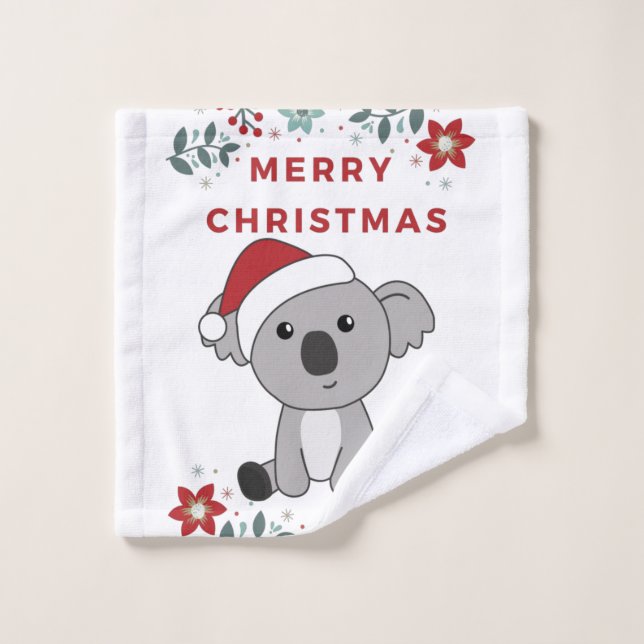 Koala Weihnachtsschnee Wintertiere Koalas Waschlappen (Waschlappen)