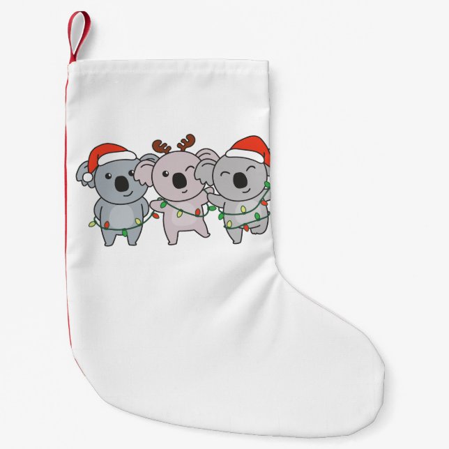Koala Weihnachtstiere Niedlich Koalas Holiday Kleiner Weihnachtsstrumpf (Vorderseite)