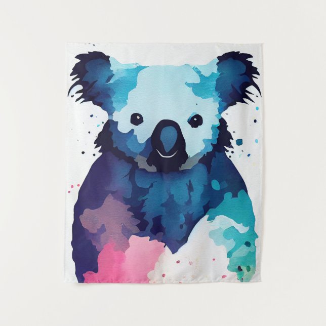 Koala Wild Nature Animal Color Art Malerei Wandteppich (Vorderseite)