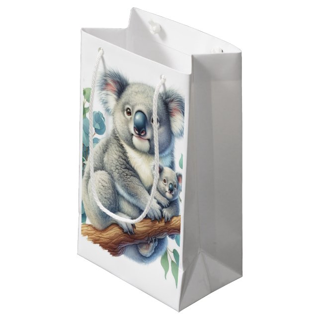 Koala Wildtiere Kleine Geschenktüte (Vorderseite Schrägansicht)
