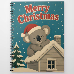 Koala Winter Dach Tier Weihnachten Notizblock