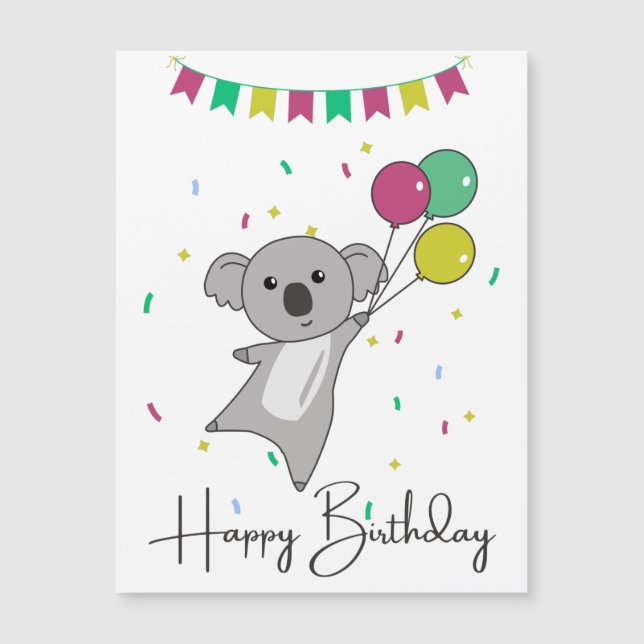 Koala wünscht Ihnen einen guten Geburtstag Magnetkarte (Vorderseite)
