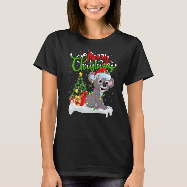 Koala Xmas Dekorationen Santa Koala Weihnachten T-Shirt (Vorderseite)